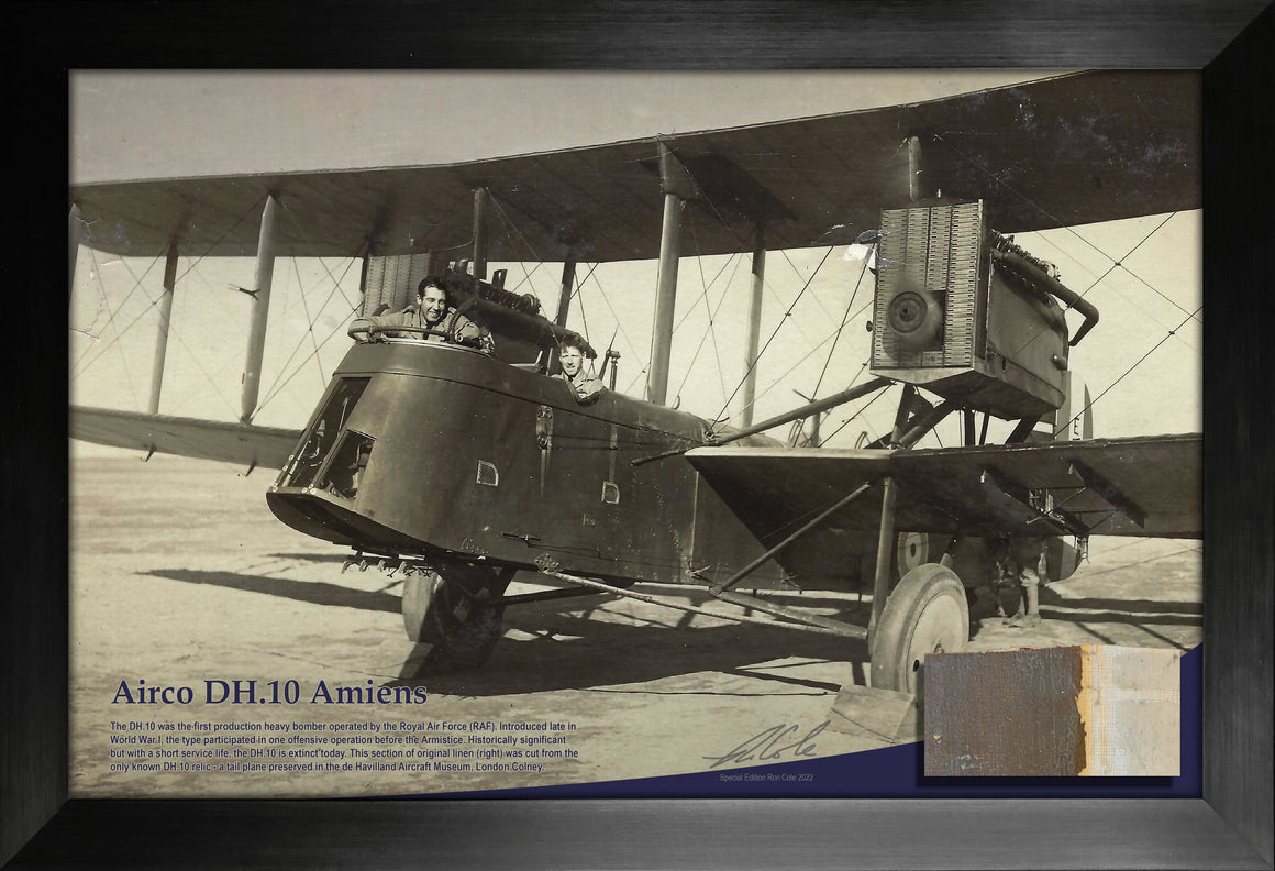RAF Airco DH.10 Amiens Heavy Bomber Linen Relic Display