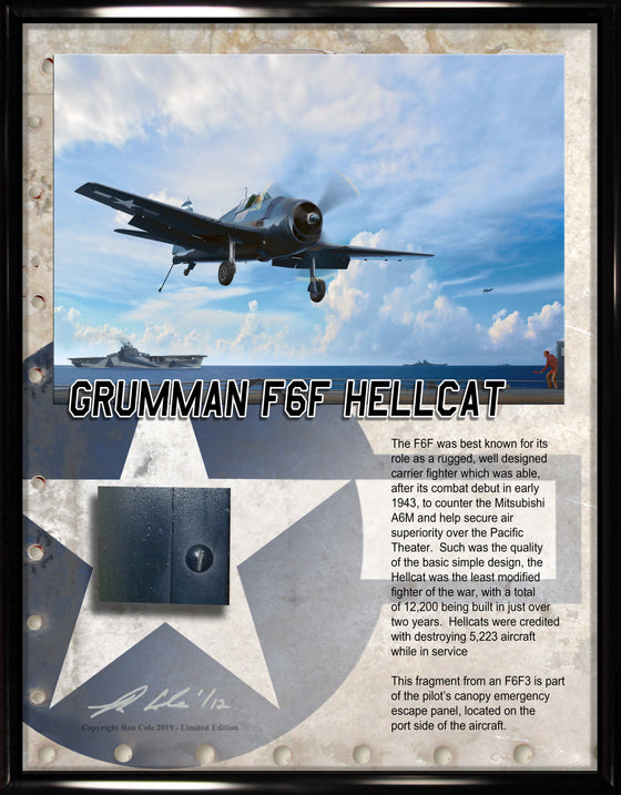 US Navy F6F-3 Hellcat Relic Display