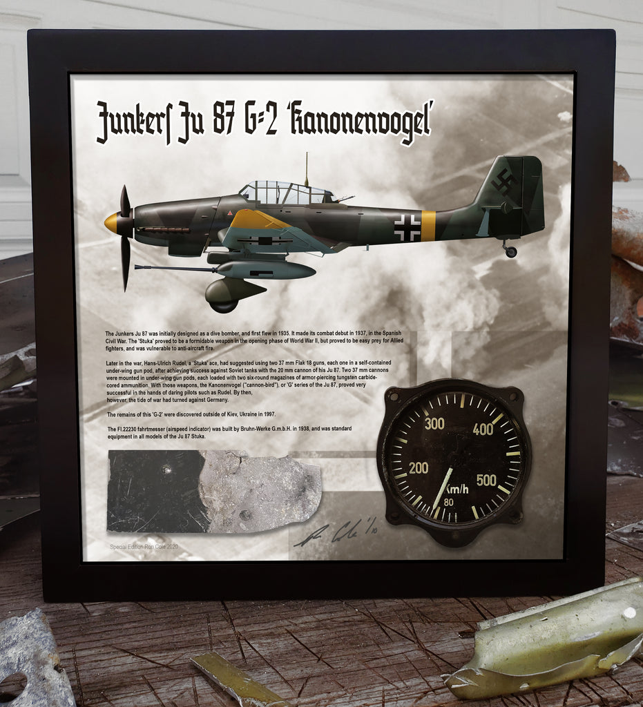 SPECIAL Luftwaffe Junkers Ju 87 G-2 Stuka Airspeed Indicator & Relic Display