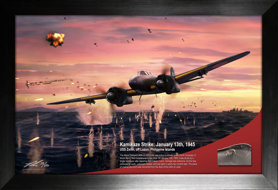 Japanese Kamikaze Strike: USS Zeilin 1945 Relic Display