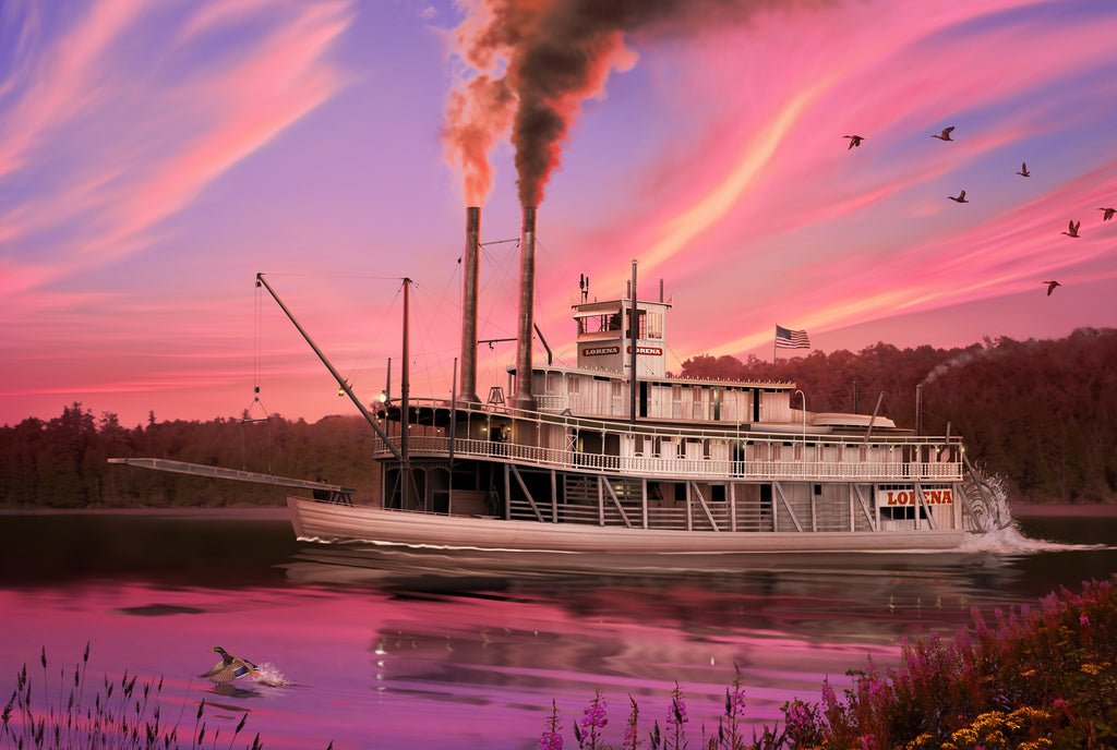 River Steamship Lorena on the Muskingum River c. 1910 by Ron Cole
