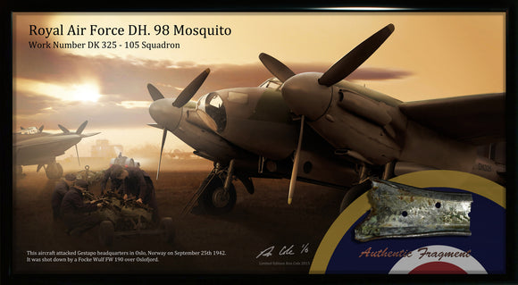 RAF DH. 98 Mosquito 1942 Norway Combat Loss Relic Display - Cole's Aircraft