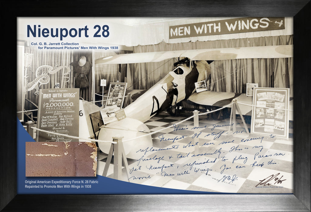 Nieuport 28 Jarrett Collection Original Linen Relic Display