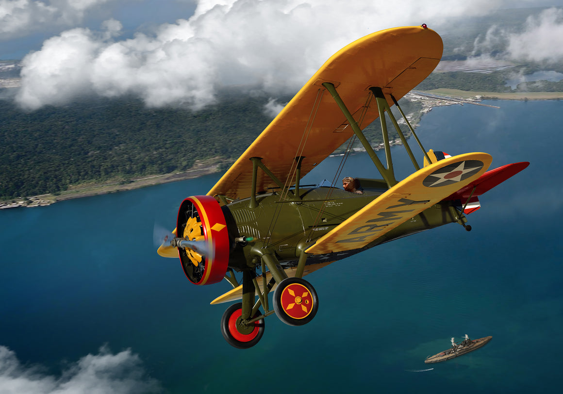 Boeing P-12E 24th Pursuit Squadron, Panama Canal Zone 1935, by Ron Cole