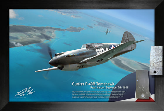 Curtiss P-40B Tomahawk Pearl Harbor Veteran Relic Display