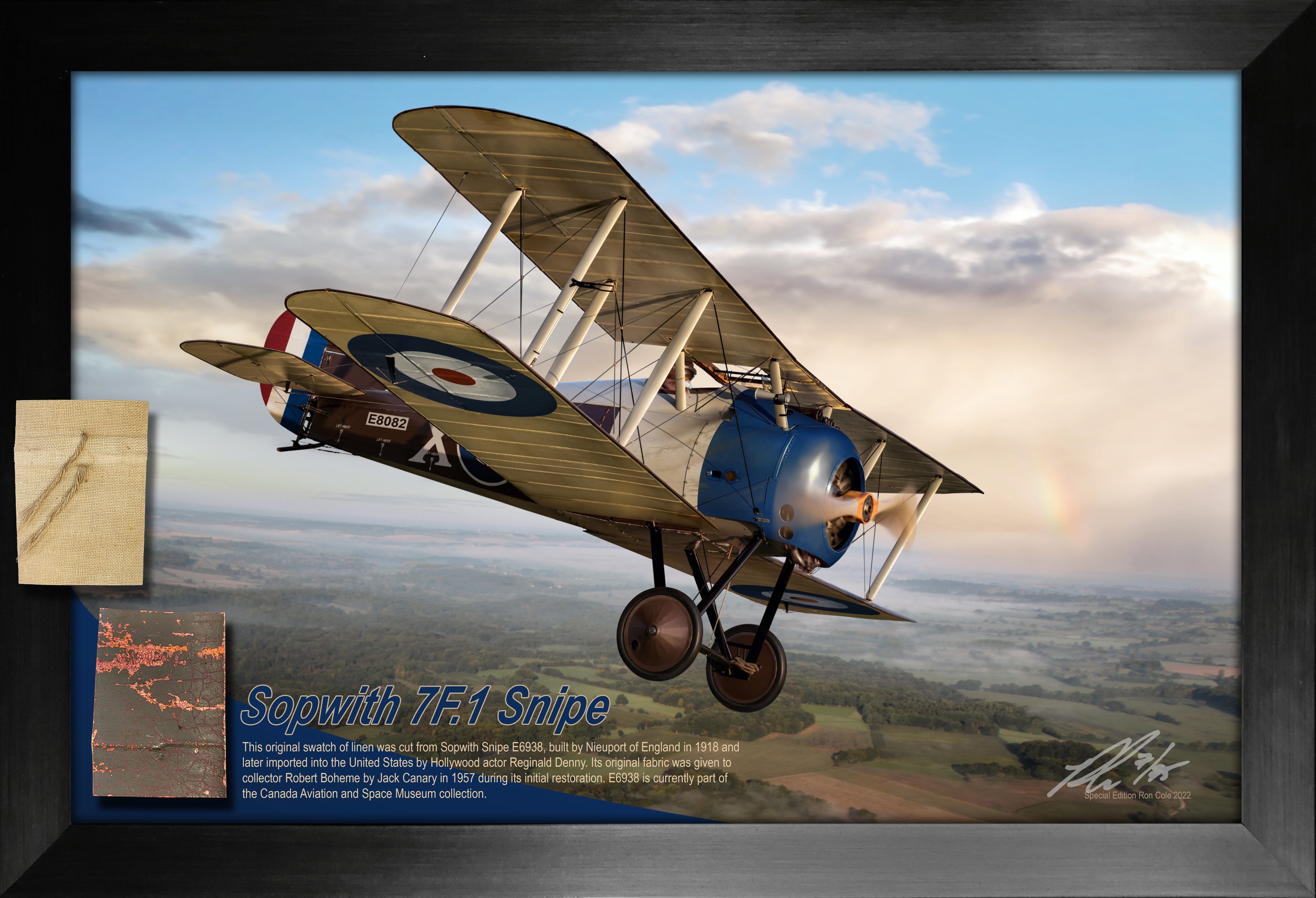 RAF WWI Sopwith 7F.1 Snipe Original Linen Relic Display