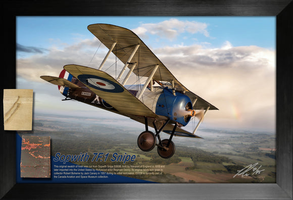 RAF WWI Sopwith 7F.1 Snipe Original Linen Relic Display