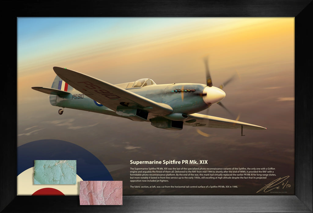 RAF Supermarine Spitfire Mk. XIX PRU-Blue Fabric Relic Display