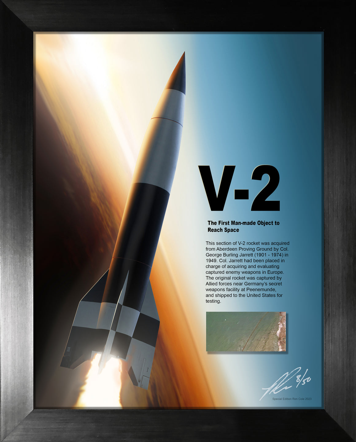V-2 First Object Into Space Relic Display by Ron Cole