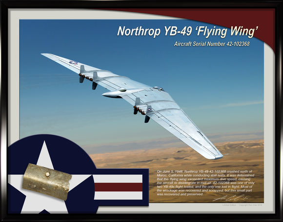 Northrop YB-49 'Flying Wing' Aircraft Aluminum Relic Display