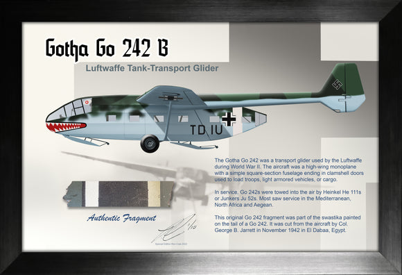 Luftwaffe Gotha Go 242 Assault Glider Marking-Fragment Relic Display by Ron Cole
