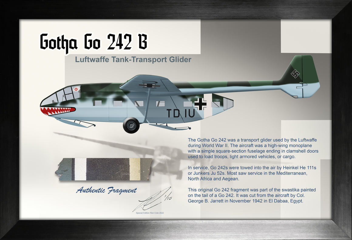 Luftwaffe Gotha Go 242 Assault Glider Marking-Fragment Relic Display by Ron Cole