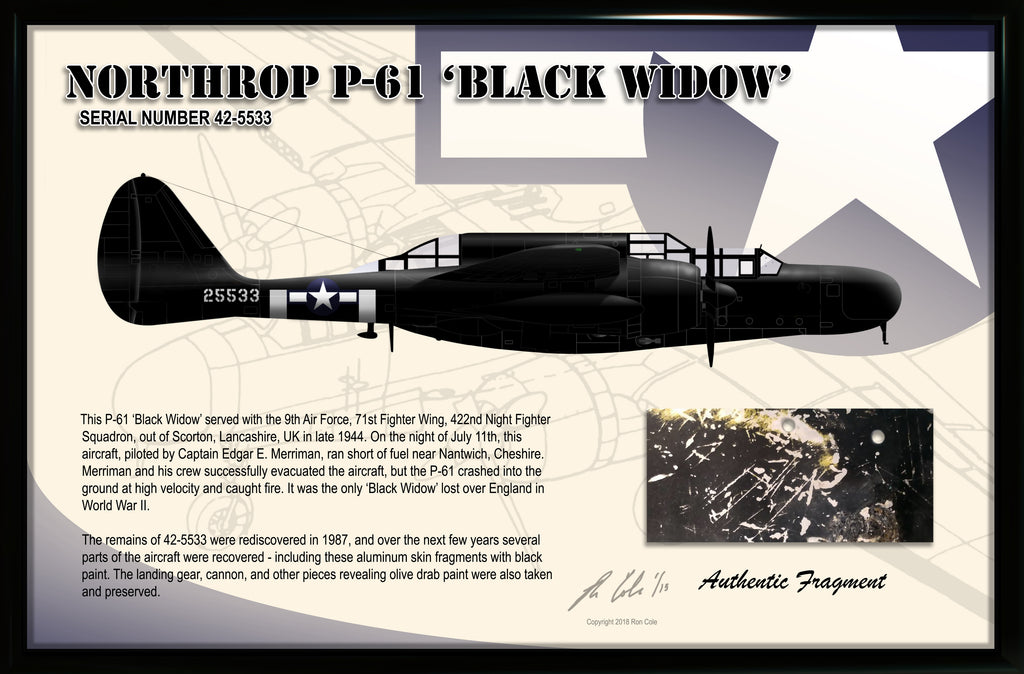 P-61 Black Widow Night Fighter Relic Display