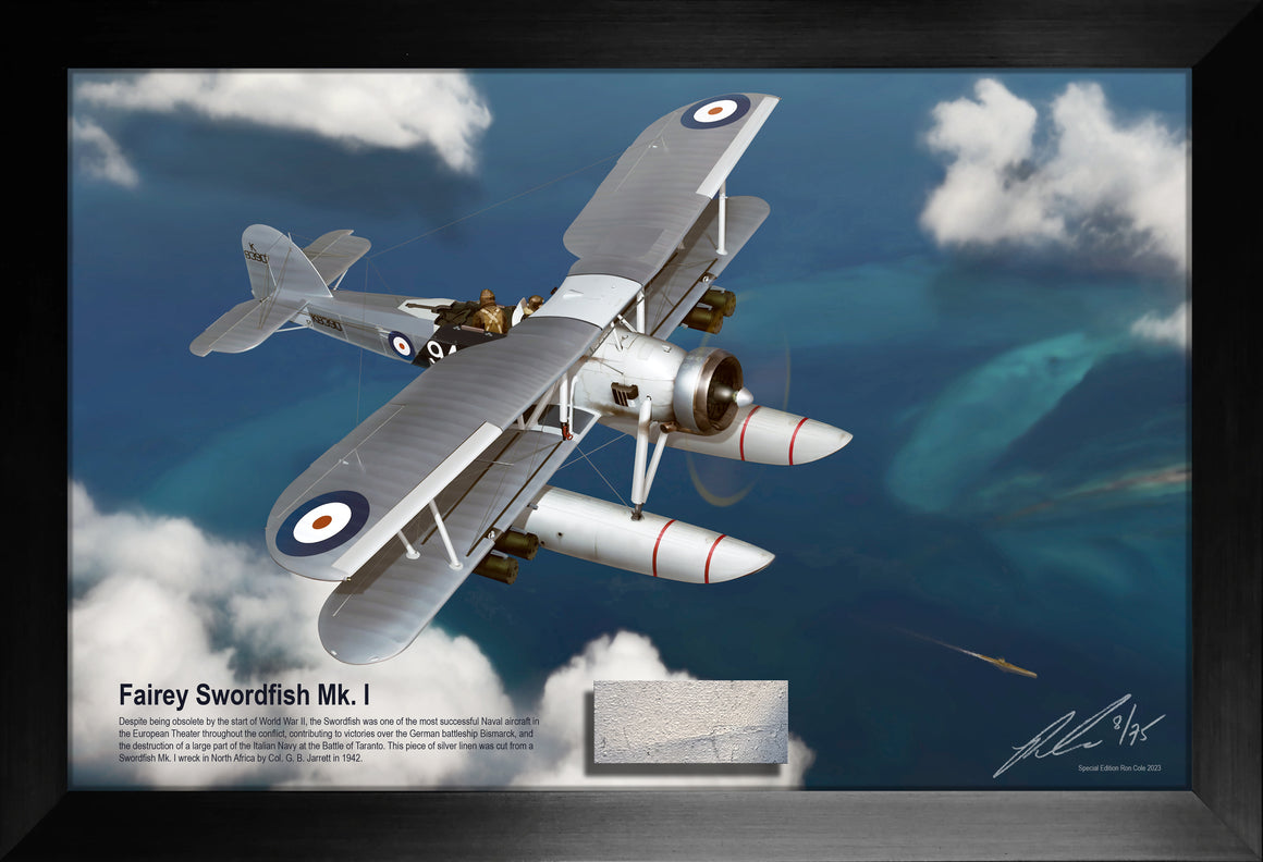 Royal Navy Fairey Swordfish Mk. I Silver Linen Relic Display
